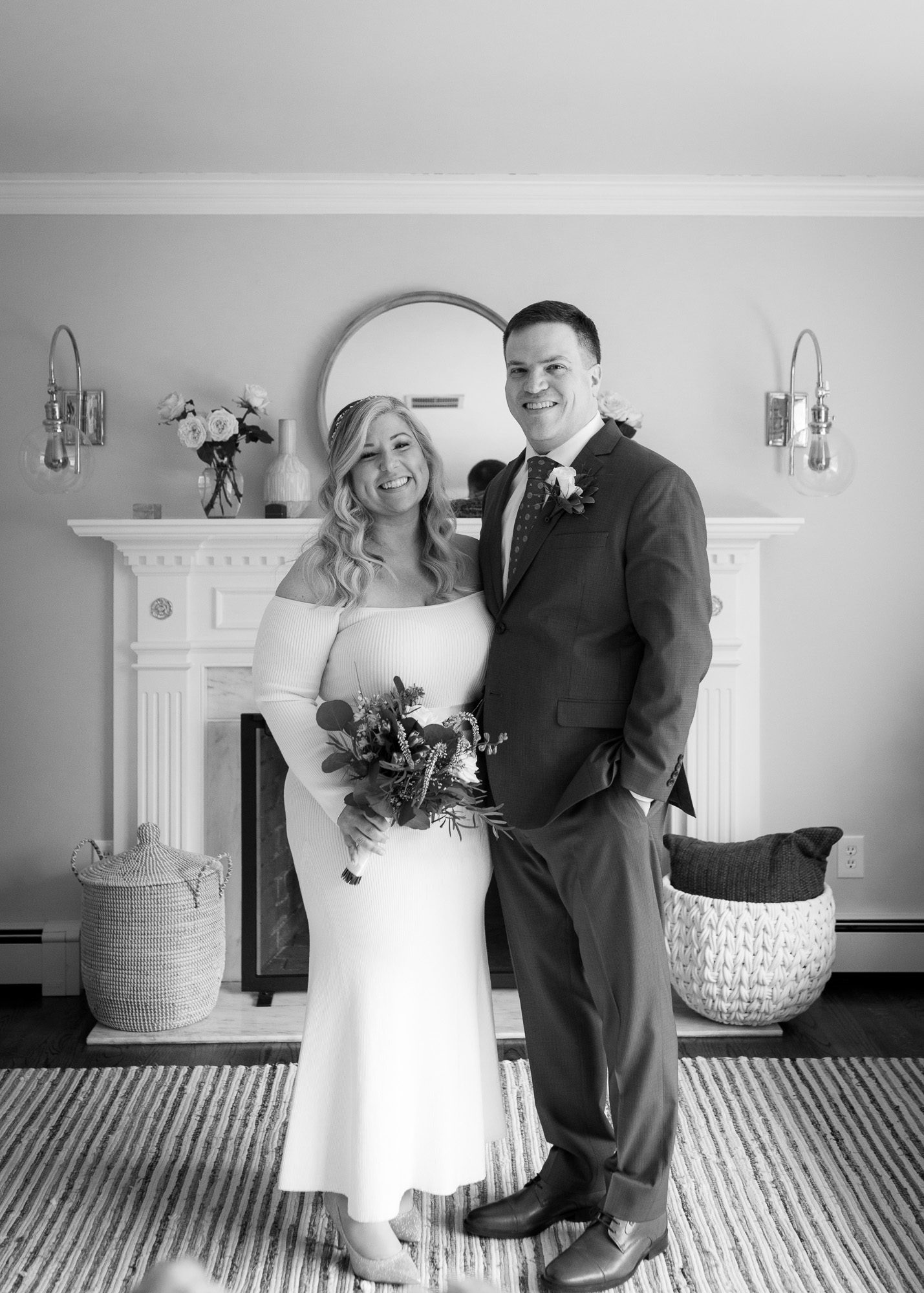 Wedding couple in black and white